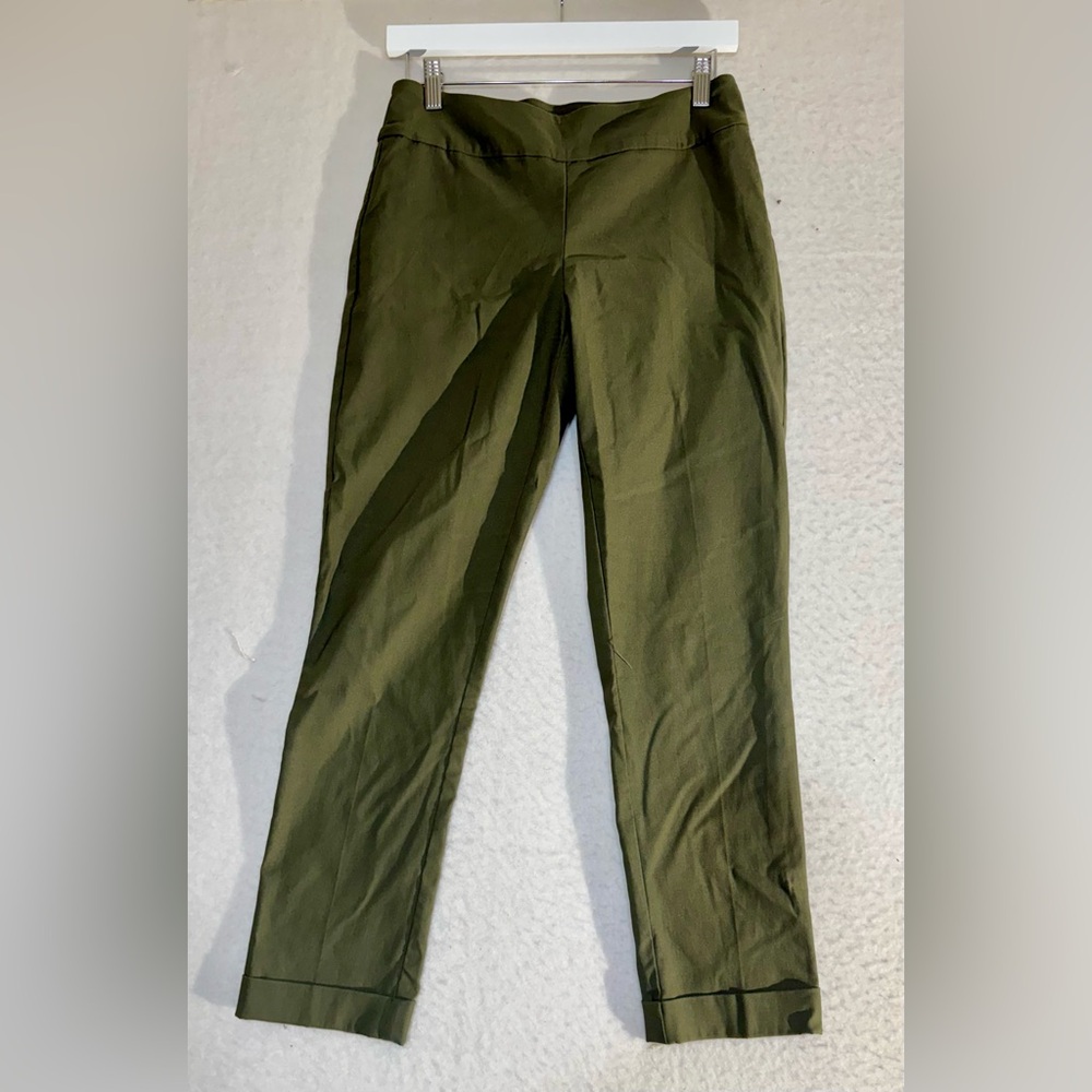 Tribal Stretch Pants Women Size 6 Olive Green Pull On Slim Comfort Casual